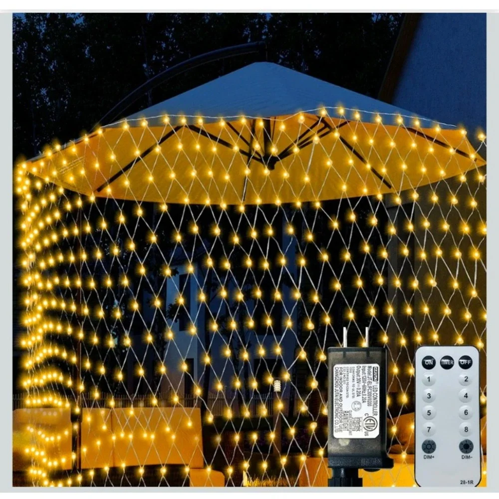 SANKUU 9.8ft 200 LED Net Lights Outdoor Christmas Holiday Garden Bush Warm White